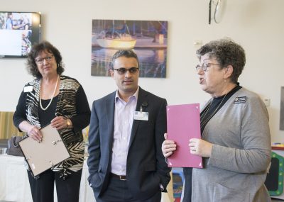 joan-lubamersky-mitesh-popat-carole-mills-photo-lboughey Joan Lubamersky of Assemblymember
Marc Levine's office (L) and Carole Simon
Mills of Senator Mark McGuire's office (R)
present certificates of recognition to
CEO Mitesh Popat.