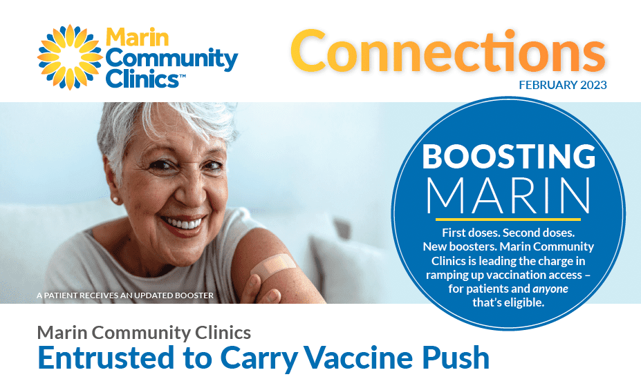 Boosting Marin. A patient receives an updated booster.